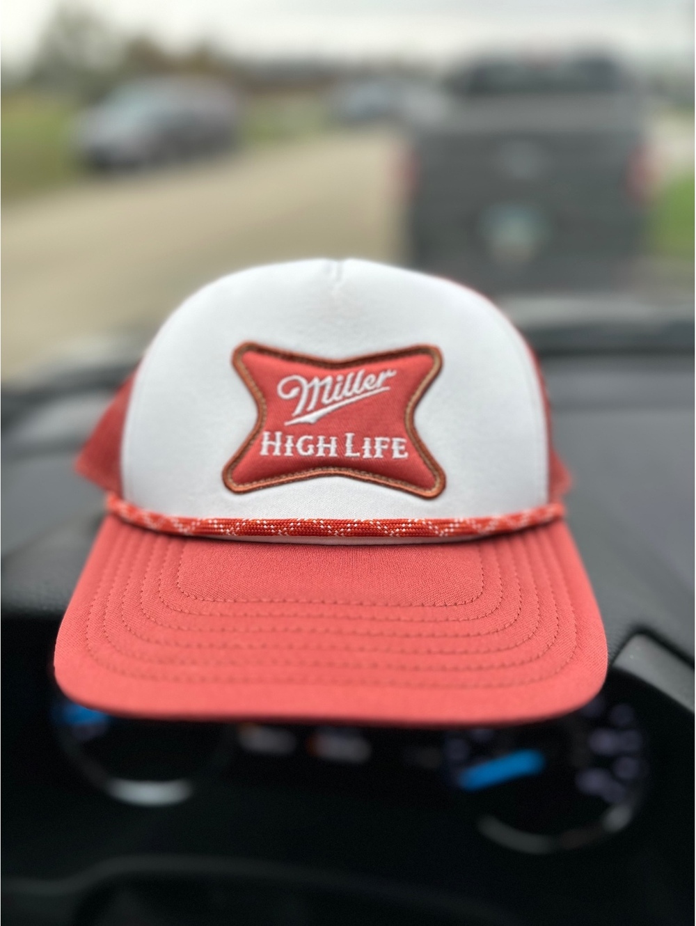 Miller High Life Red and White Mesh Snapback Baseball Cap